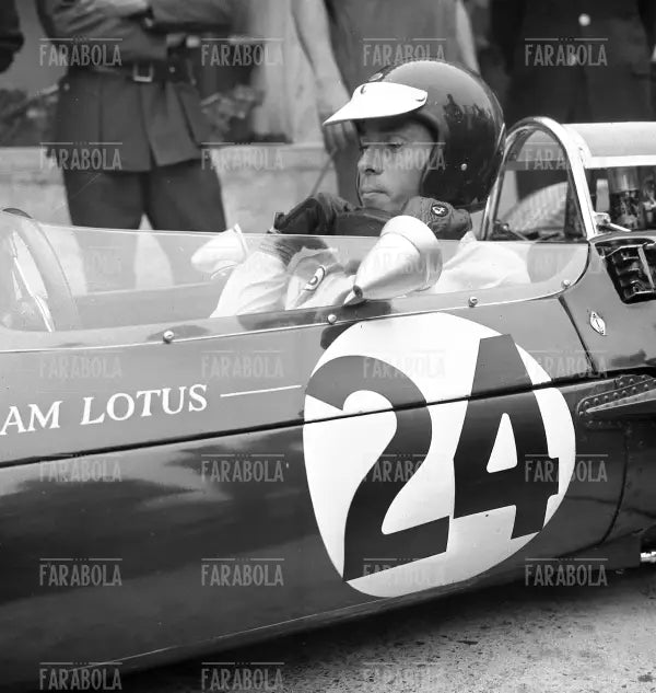 Jim Clark su Lotus - Coventry Climax, Gp di Monza, 1965 - Farabola Immagine digitale