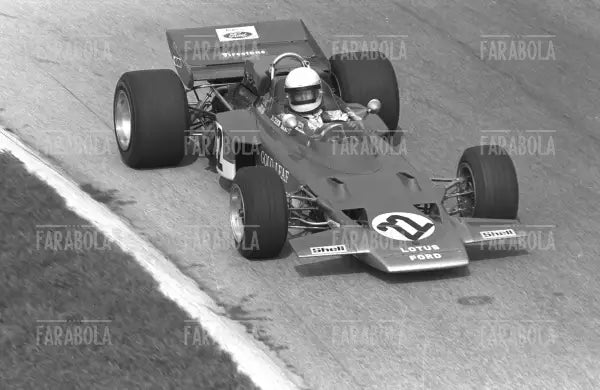 Jochen Rindt su Lotus - Ford Cosworth, Gp di Monza, 1970 - Farabola Immagine digitale