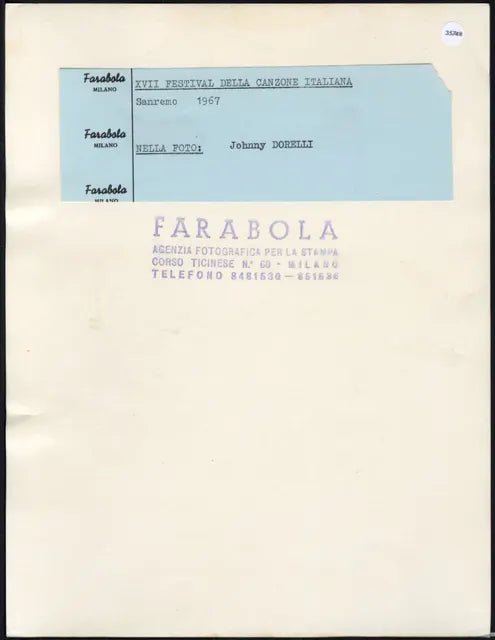 Johnny Dorelli Festival di Sanremo 1967 Ft 35748 - Stampa 21x27 cm - Farabola Stampa ai sali d'argento