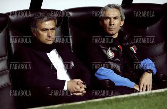 José Mourinho e Giuseppe Baresi, Inter-Cska Mosca, 2010 - Farabola Immagine digitale