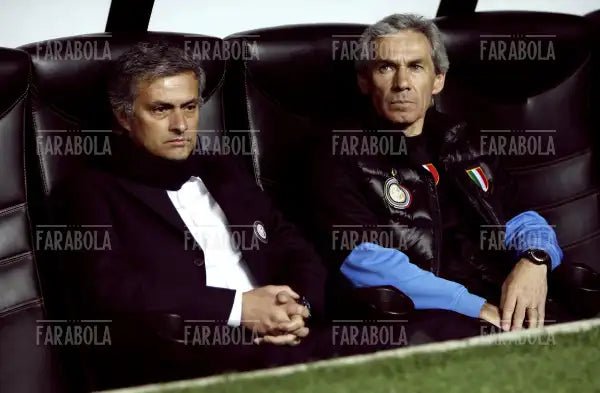 José Mourinho e Giuseppe Baresi, Inter-Cska Mosca, 2010 - Farabola Immagine digitale