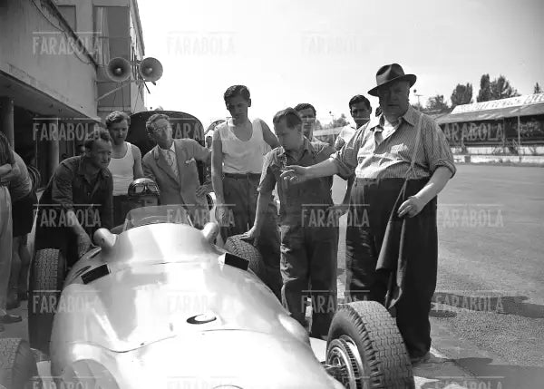 Juan Manuel Fangio su Mercedes, Gp di Monza, 1955 - Farabola Immagine digitale