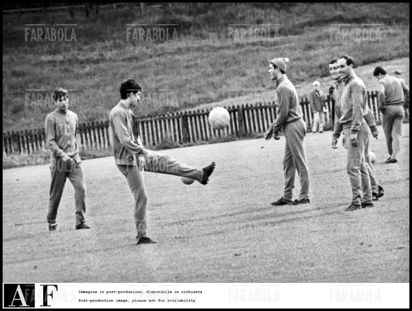 Juliano, Meroni, Albertosi, Rosato e Pascutti si allenano, Mondiali di calcio in Inghilterra, 1966 - Farabola Immagine digitale