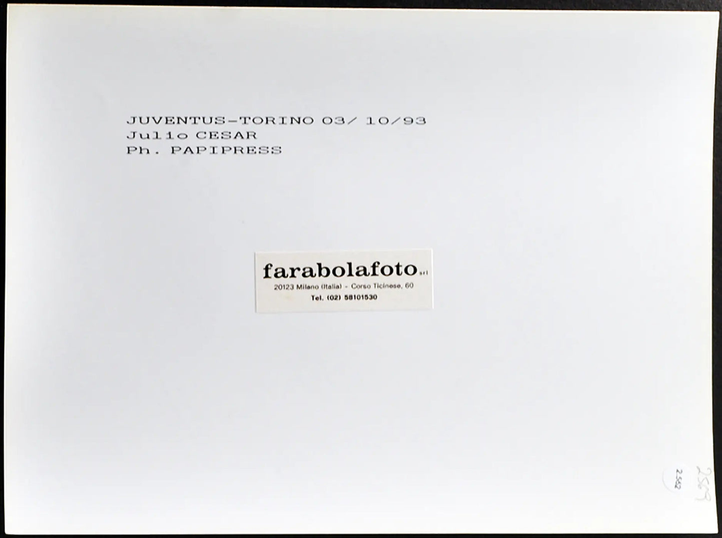 Julio Cesar Juventus 1993 Ft 2562 - Stampa 24x18 cm - Farabola Stampa ai sali d'argento