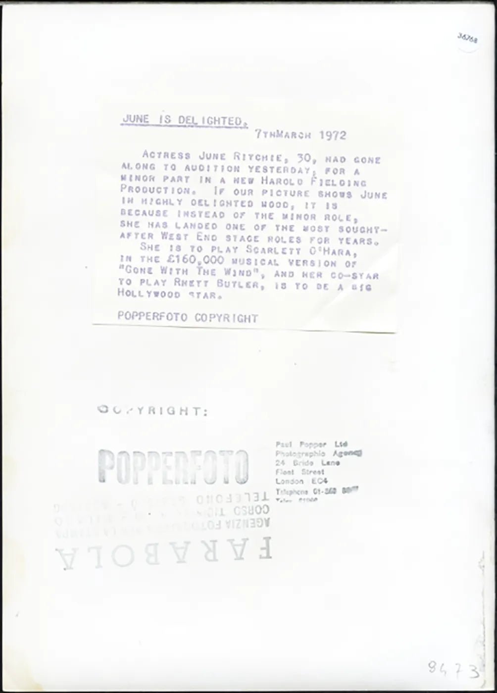 June Ritchie Londra 1972 Ft 36768 - Stampa 21x15 cm - Farabola Stampa ai sali d'argento