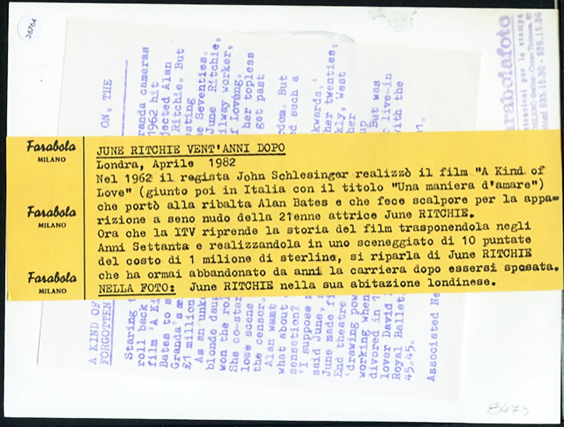 June Ritchie Londra 1982 Ft 36764 - Stampa 20x15 cm - Farabola Stampa ai sali d'argento