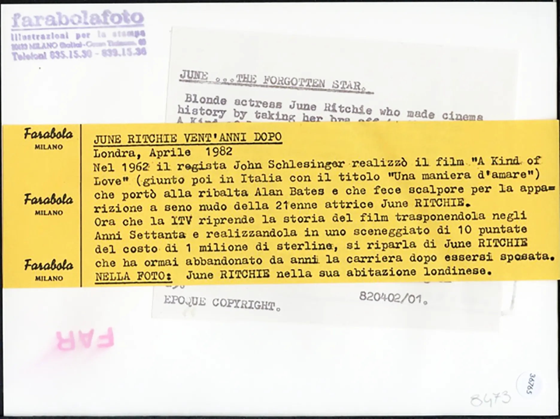 June Ritchie Londra 1982 Ft 36765 - Stampa 20x15 cm - Farabola Stampa ai sali d'argento