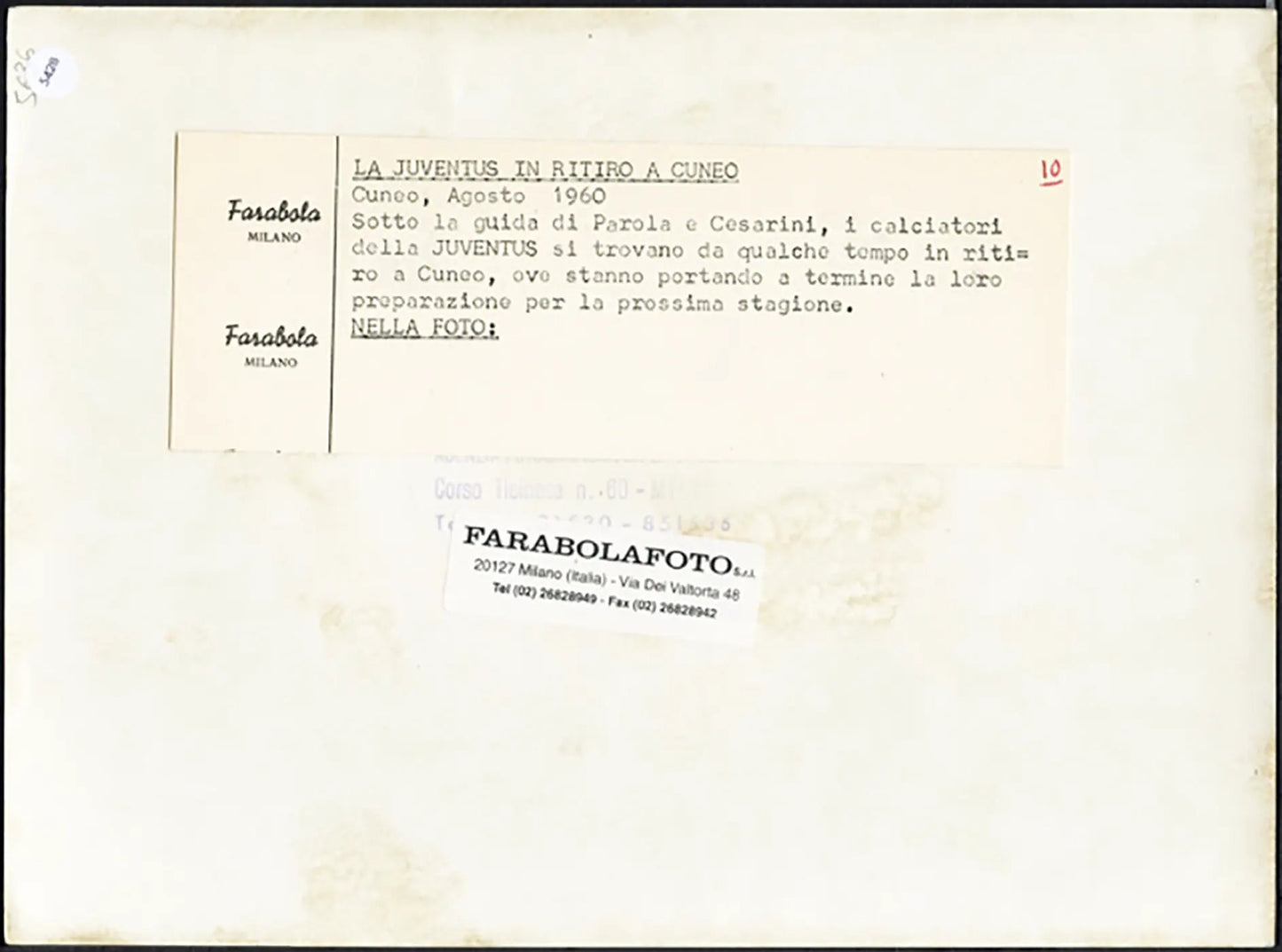 Juventus in ritiro a Cuneo 1960 Ft 5428 - Stampa 24x18 cm - Farabola Stampa ai sali d'argento