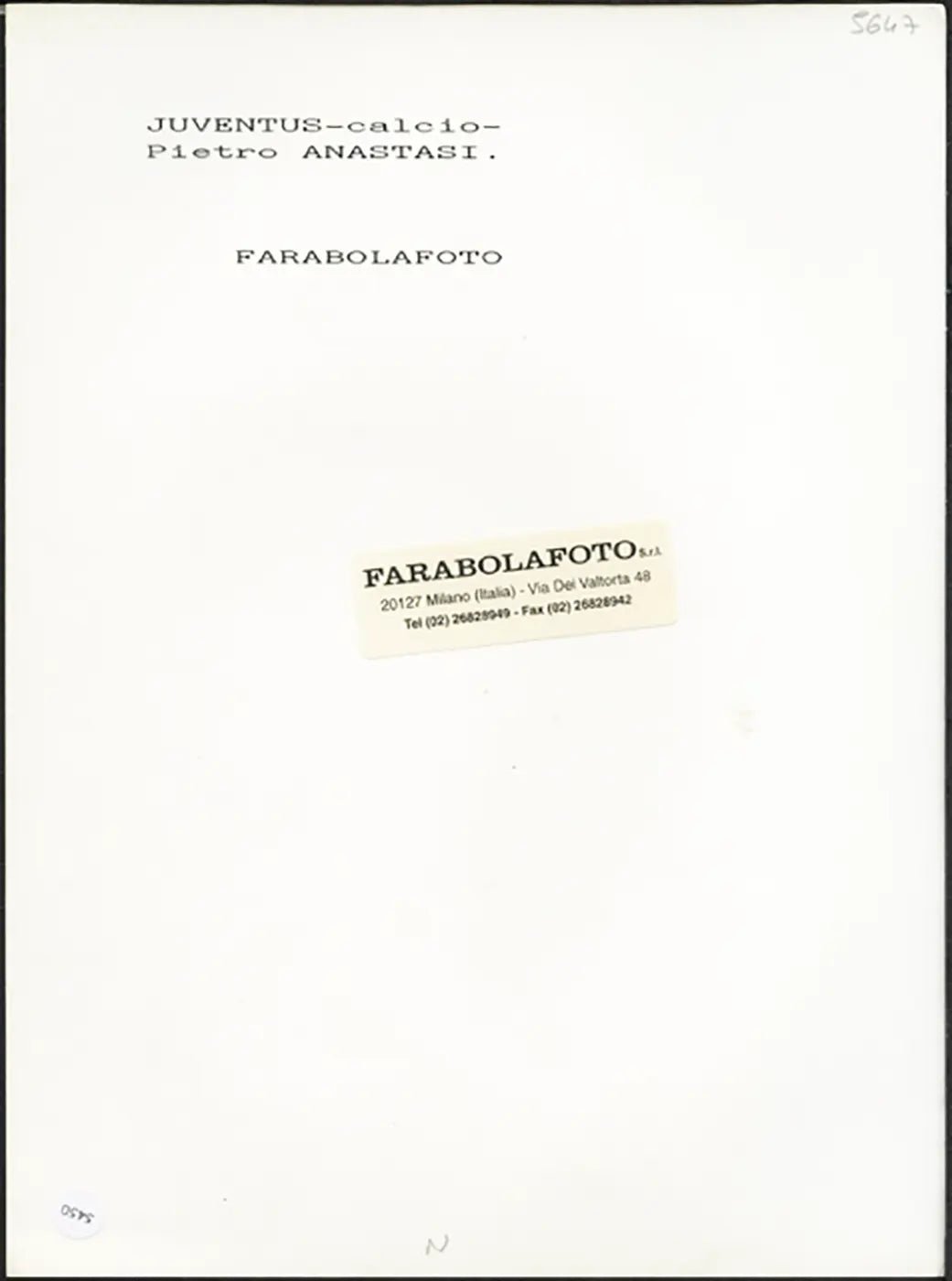 Juventus Pietro Anastasi anni 70 Ft 5450 - Stampa 24x18 cm - Farabola Stampa ai sali d'argento