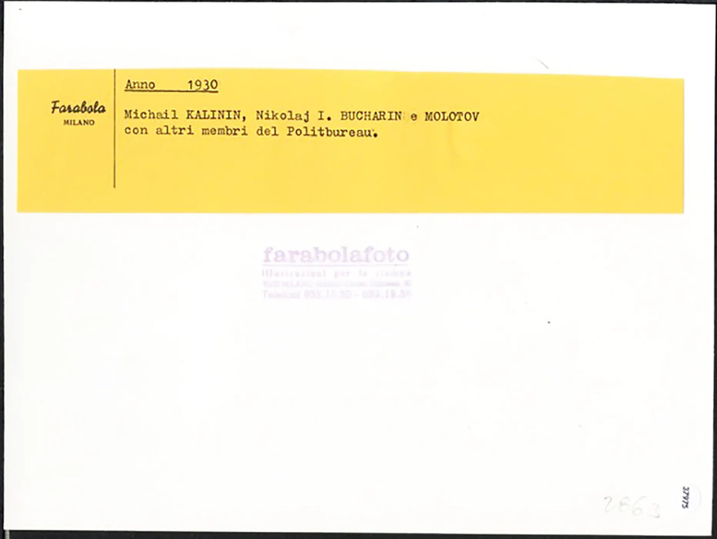 Kalinin, Bucharin e Molotov 1930 Ft 37975 - Stampa 24x18 cm - Farabola Stampa ai sali d'argento (anni 90)