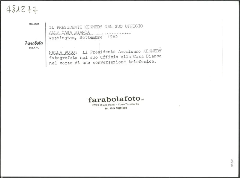 Kennedy alla Casa Bianca 1962 Ft 37398 - Stampa 24x18 cm - Farabola Stampa ai sali d'argento (anni 90)