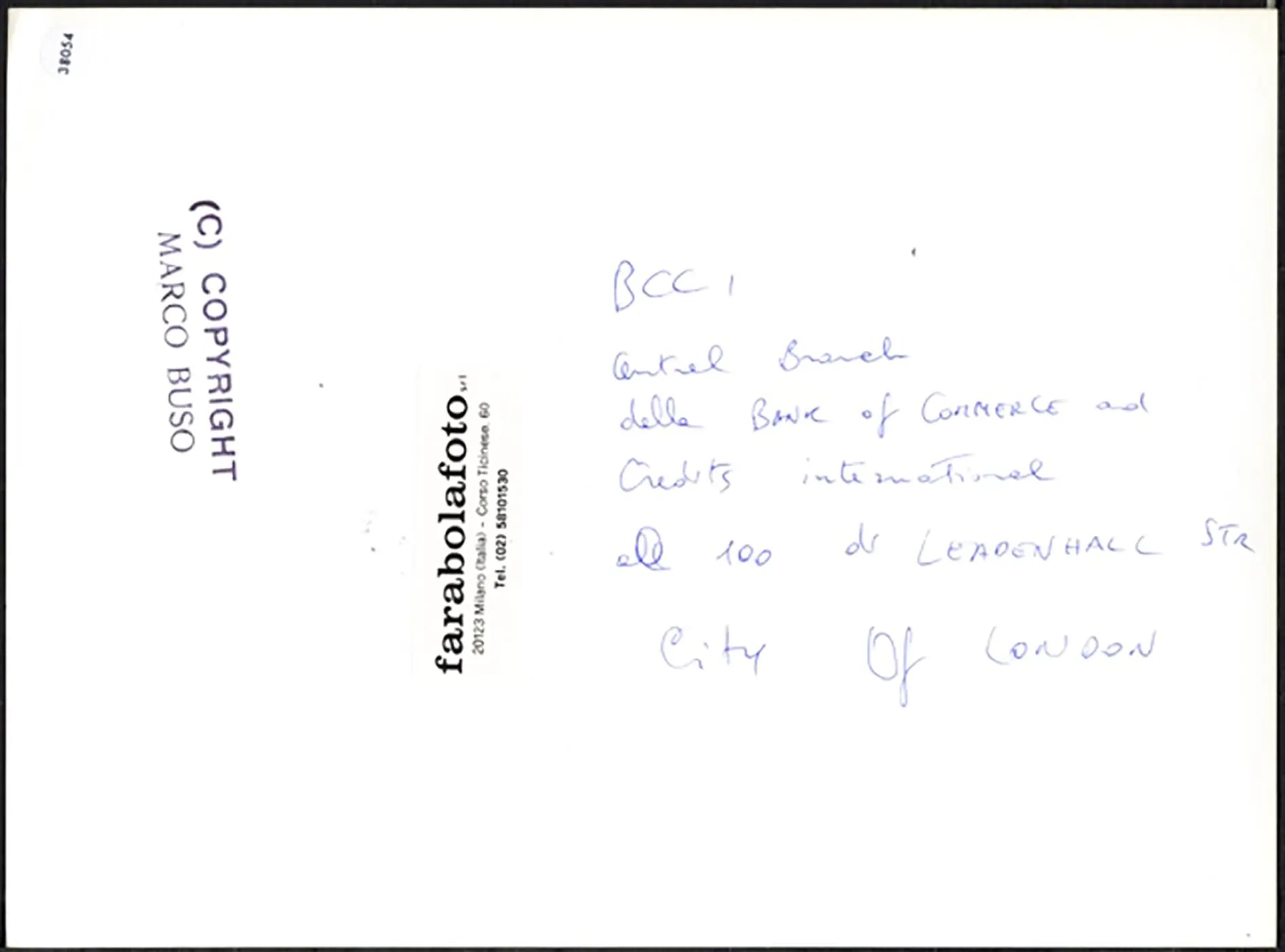 La BCCI in Leadenhall Street Londra anni 90 Ft 38054 - Stampa 24x18 cm - Farabola Stampa ai sali d'argento