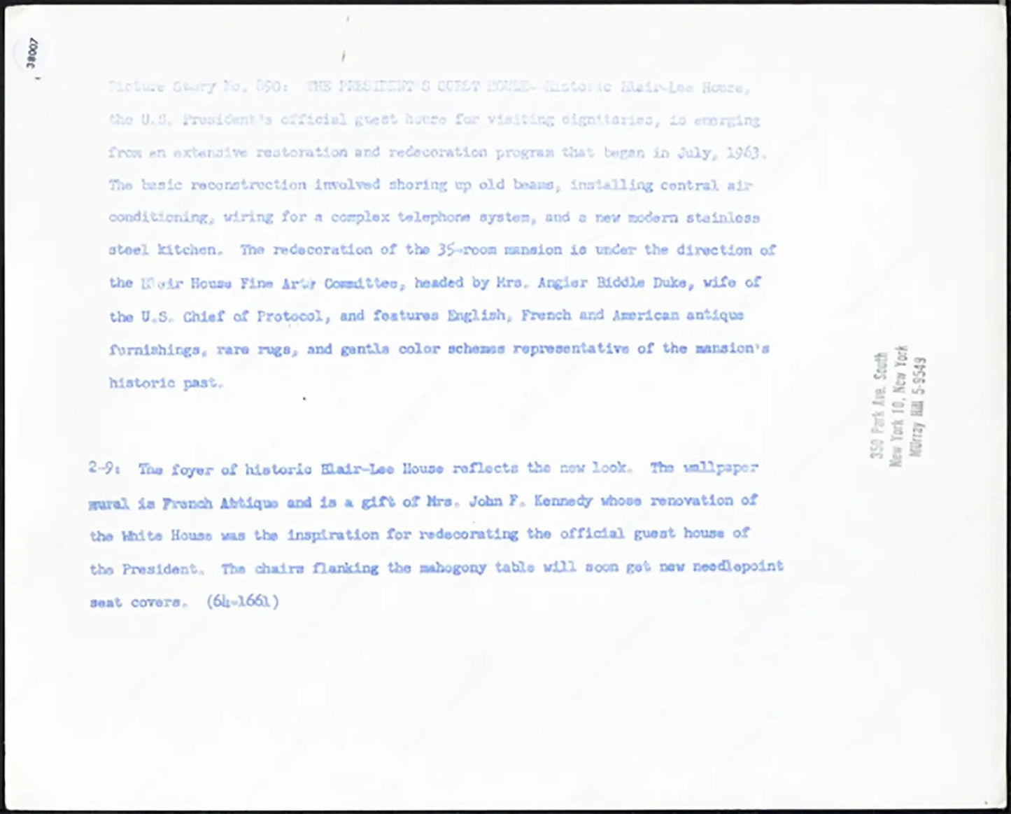 La Blair House a Washington 1964 Ft 38007 - Stampa 20x25 cm - Farabola Stampa ai sali d'argento