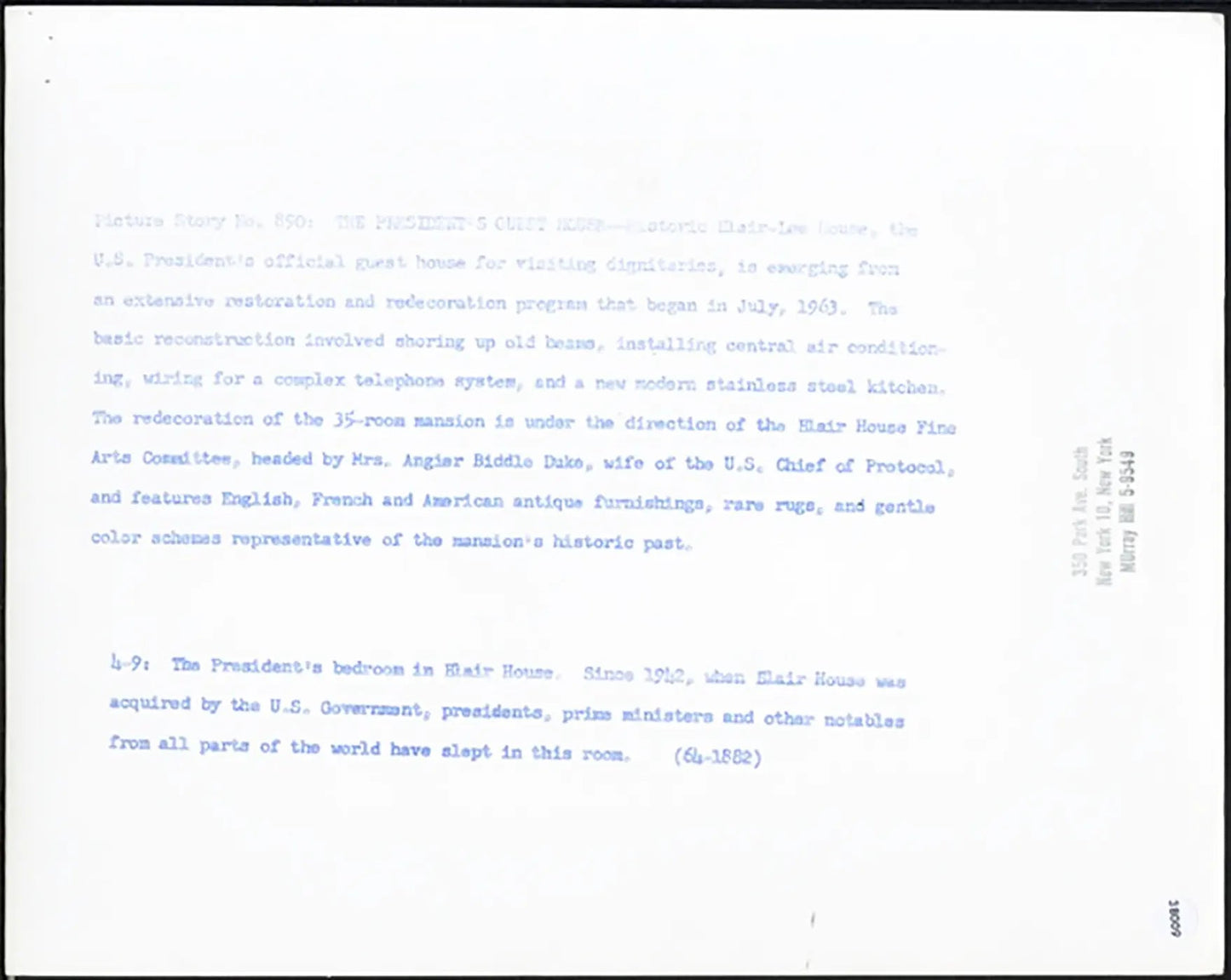 La Blair House a Washington 1964 Ft 38009 - Stampa 20x25 cm - Farabola Stampa ai sali d'argento