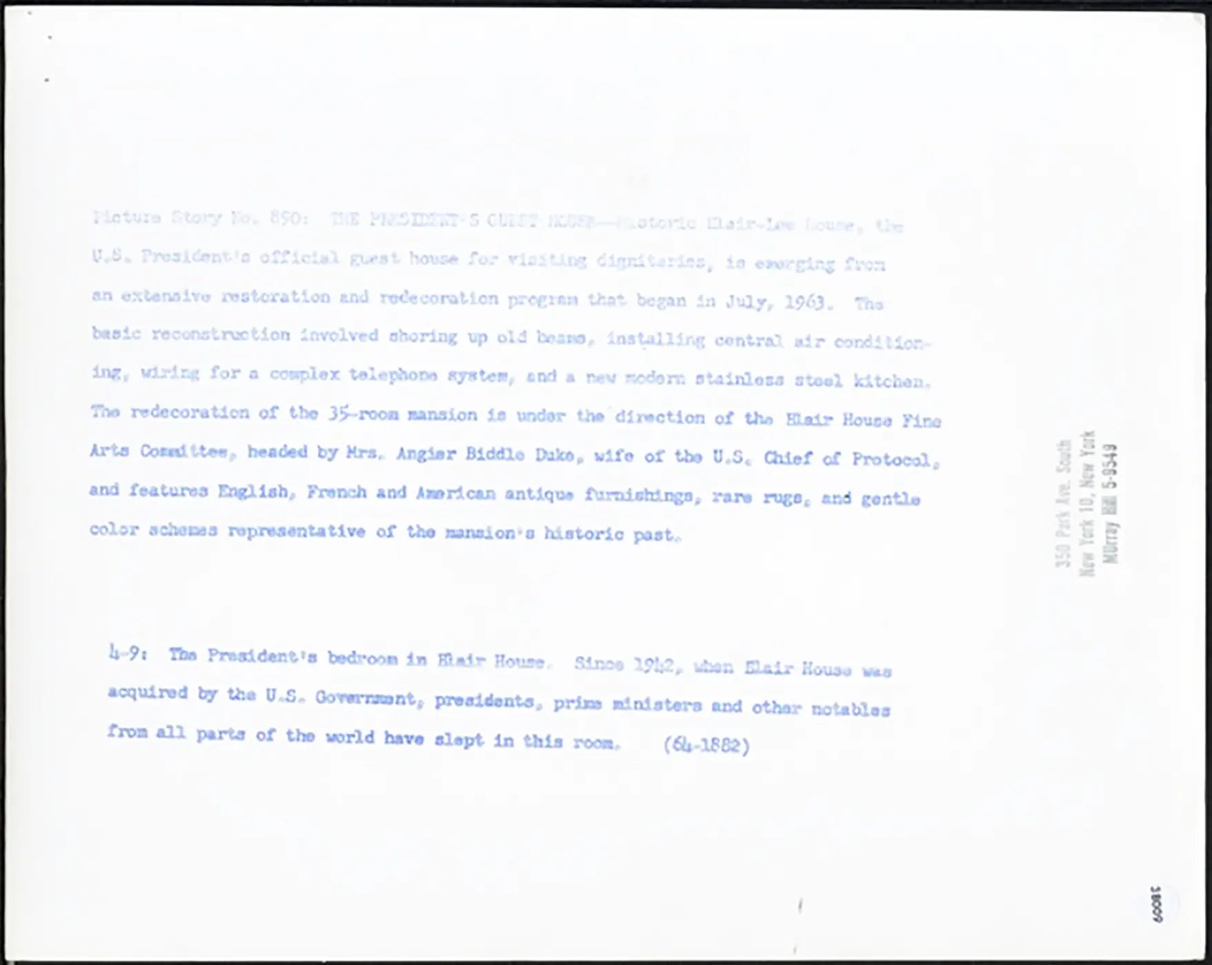La Blair House a Washington 1964 Ft 38009 - Stampa 20x25 cm - Farabola Stampa ai sali d'argento