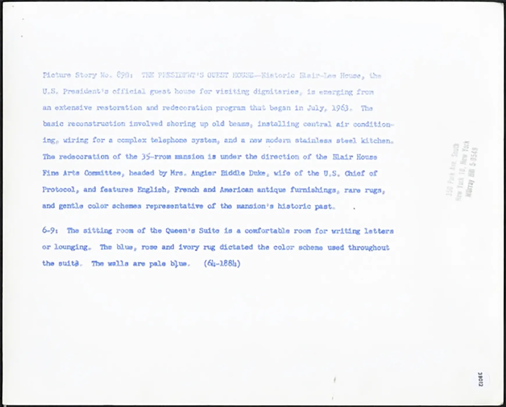 La Blair House a Washington 1964 Ft 38012 - Stampa 20x25 cm - Farabola Stampa ai sali d'argento