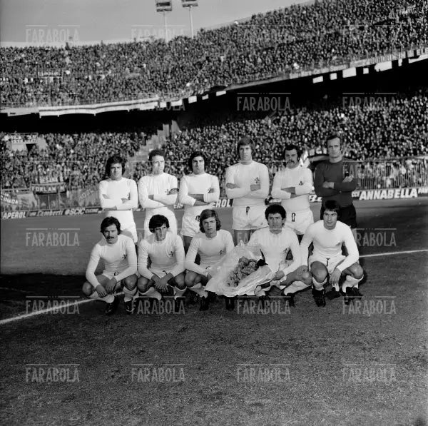 La formazione della Fiorentina, Milan vs Fiorentina, 1973 - Farabola Immagine digitale