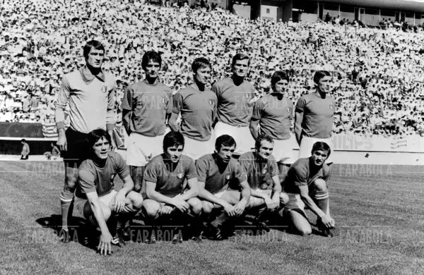 La formazione dell'Italia prima della partita con L'Uruguay, Mondiali di calcio in Messico, 1970 - Farabola Immagine digitale