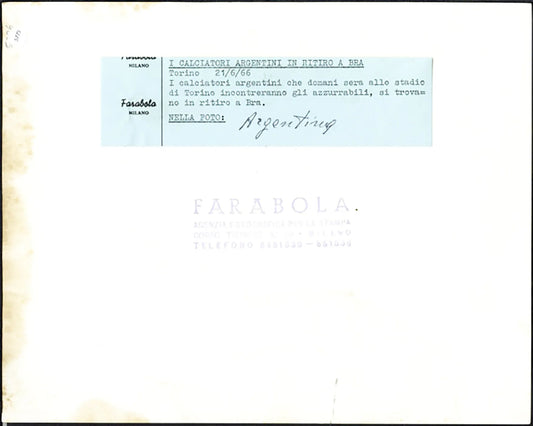 La nazionale Argentina 1966 Ft 5773 - Stampa 21x27 cm - Farabola Stampa ai sali d'argento