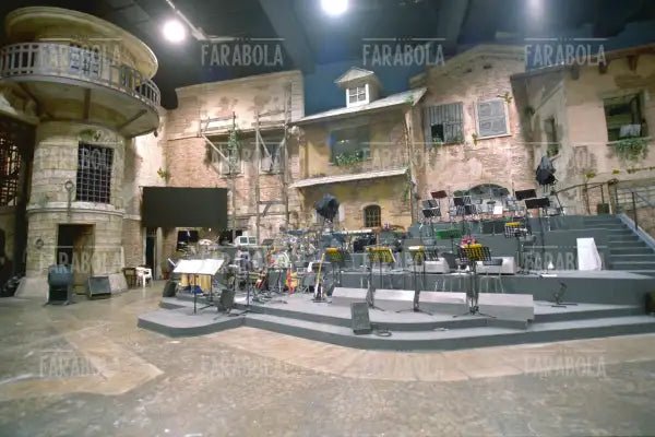 La scenografia del programma 125 Milioni di Caz....te, 2001 - Farabola Immagine digitale