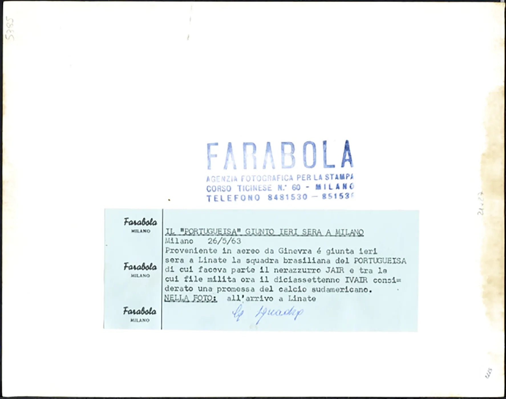 La squadra del Portugueisa 1963 Ft 5772 - Stamp 21x27 cm - Farabola Stampa ai sali d'argento