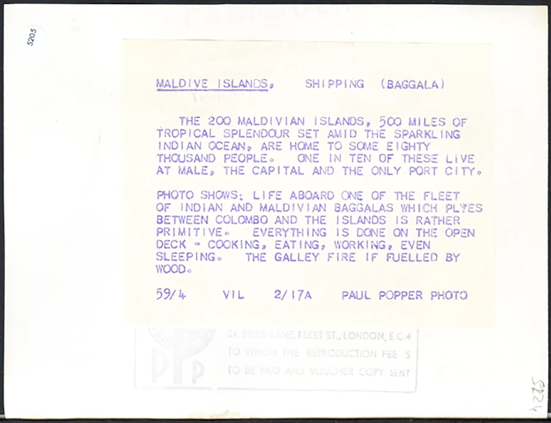 La vita alle Maldive 1959 Ft 5205 - Stampa 20x15 cm - Farabola Stampa ai sali d'argento
