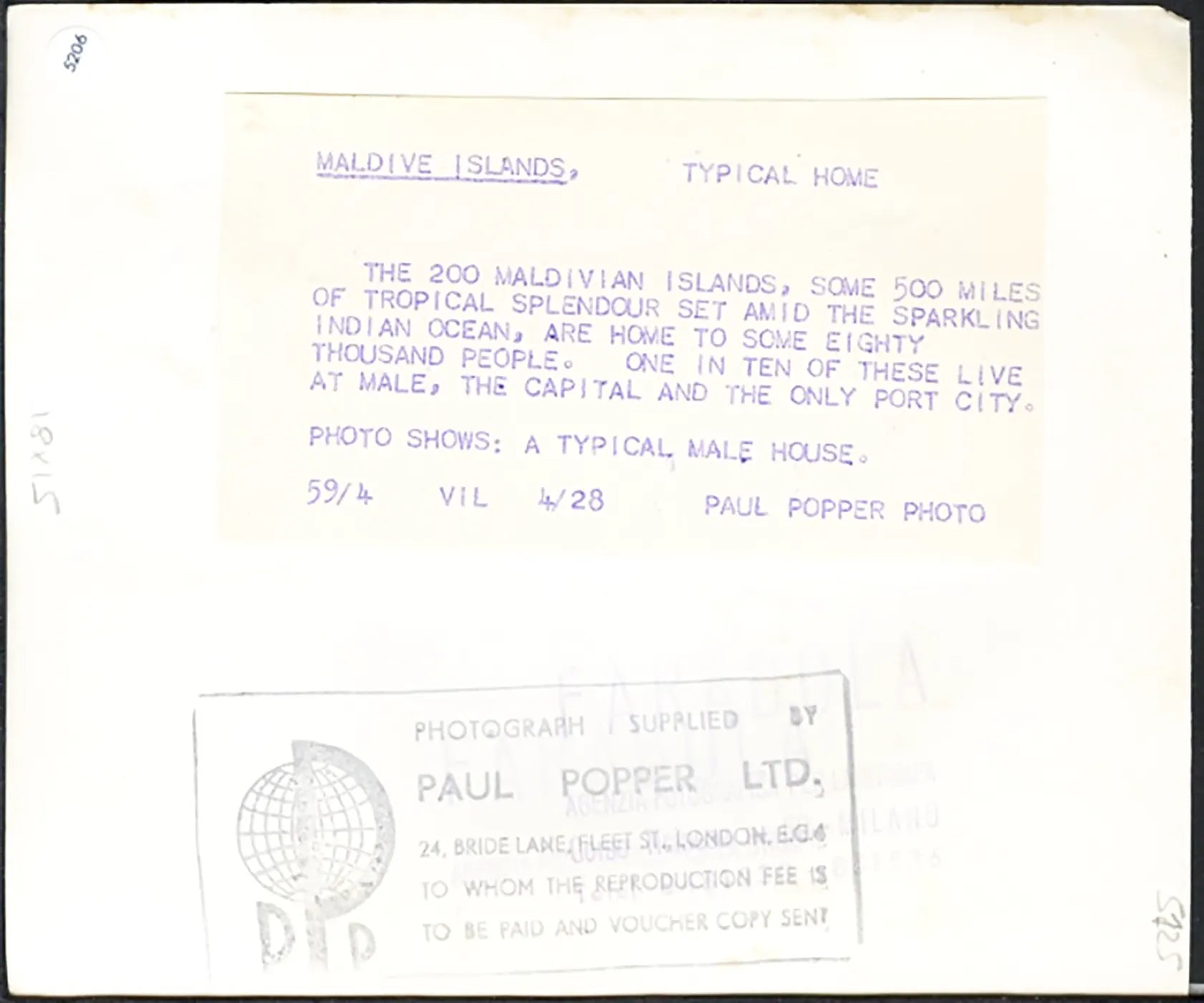 La vita alle Maldive 1959 Ft 5206 - Stampa 20x15 cm - Farabola Stampa ai sali d'argento