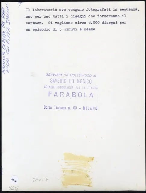 Laboratorio per cartoni animati anni 60 Ft 4028 - Stampa 21x17 cm - Farabola Stampa ai sali d'argento