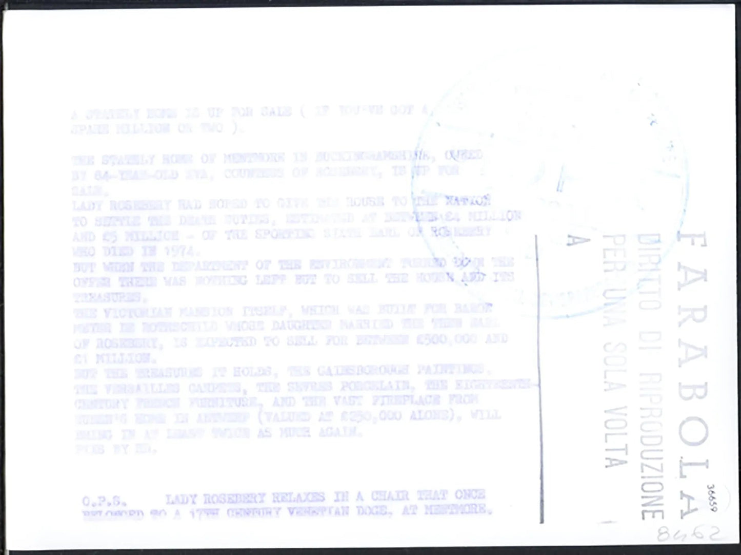 Lady Rosebery 1974 Ft 36659 - Stampa 20x15 cm - Farabola Stampa ai sali d'argento