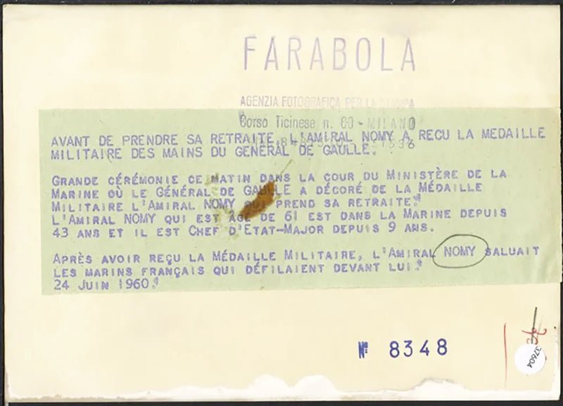 L'ammiraglio Nomy 1960 Ft 37604 - Stampa 18x13 cm - Farabola Stampa ai sali d'argento