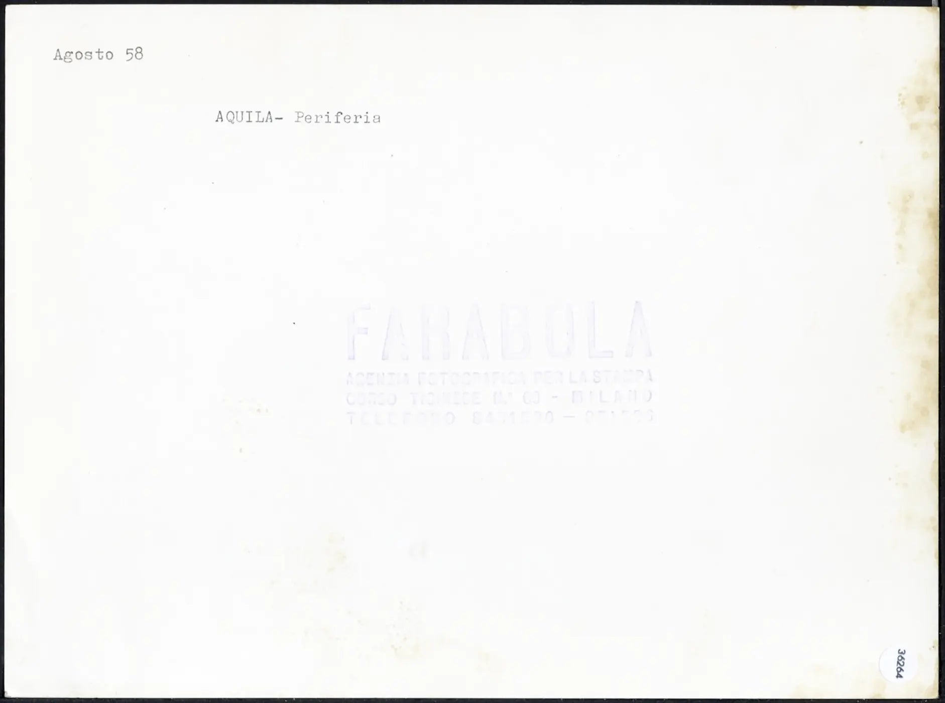 L'Aquila Periferia 1958 Ft 36264 - Stampa 24x18 cm - Farabola Stampa ai sali d'argento