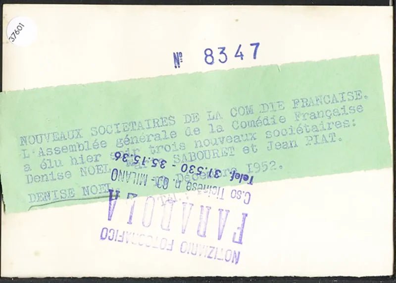 L'attrice francese Denise Noel 1952 Ft 37601 - Stampa 9x13 cm - Farabola Stampa ai sali d'argento