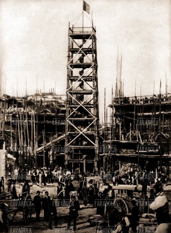 Lavori di costruzione della Galleria Vittorio Emanuele II, Milano, 1866 - Farabola Immagine digitale