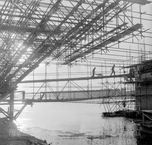 Lavori di costruzione dell'Autostrada del Sole, 1958 - Farabola Immagine digitale