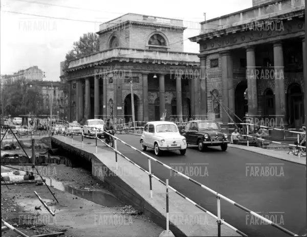 Lavori per la metropolitana a Porta Venezia, anni 60 - Farabola Immagine digitale