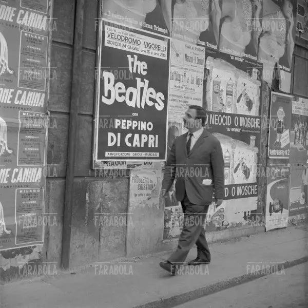 Leo Wachter, impresario, Concerto dei Beatles, Milano, 1965 - Farabola Immagine digitale