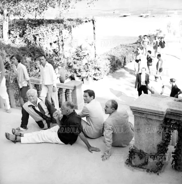 Leonida Repaci, Alberto Moravia, Pier Paolo Pasolini e Guido Piovene, 1961 - Farabola Immagine digitale