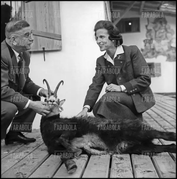 Lilian del Belgio con l'ex cancelliere austriaco Leopold Figl, 1959 - Farabola Immagine digitale