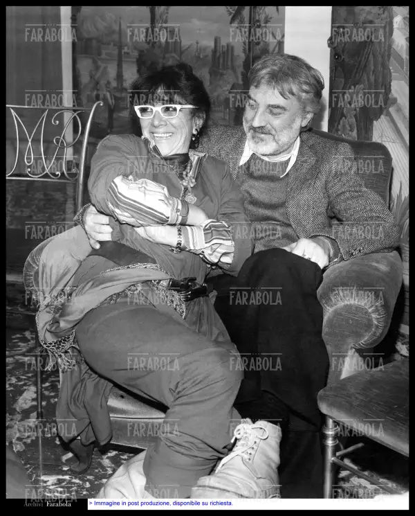 Lina Wertmüller con il marito Enrico Job, Milano, 1978 - Farabola Immagine digitale