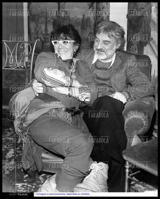 Lina Wertmüller con il marito Enrico Job, Milano, 1978 - Farabola Immagine digitale