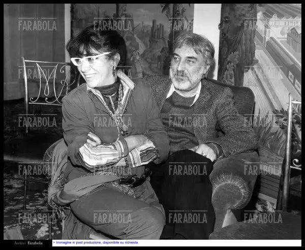 Lina Wertmüller con il marito Enrico Job, Milano, 1978 - Farabola Immagine digitale