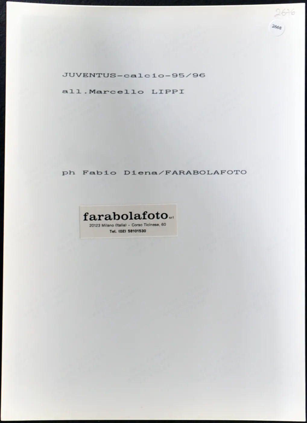Lippi Juventus 1995-1996 Ft 2668 - Stampa 24x18 cm - Farabola Stampa ai sali d'argento