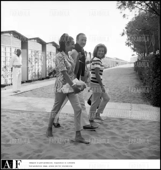 Ljuba Rosa, David Niven e Marina Cicogna, Festival di Venezia, 1964 - Farabola Immagine digitale