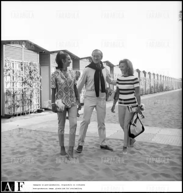 Ljuba Rosa, David Niven e Marina Cicogna, Festival di Venezia, 1964 - Farabola Immagine digitale