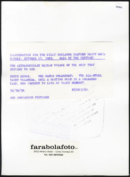 Lo yacht tutto acciaio Velsheda 1983 Ft 36186 - Stampa 20x15 cm - Farabola Stampa ai sali d'argento