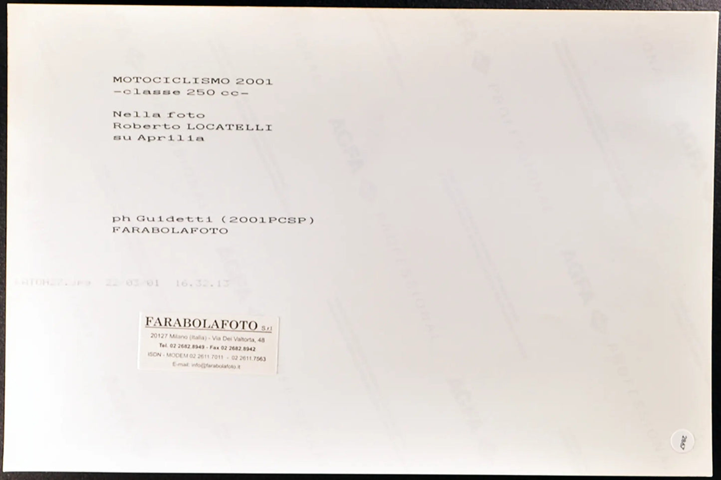 Locatelli Aprilia Motomondiale 2001 Ft 2867 - Stampa 20x30 cm - Farabola Stampa digitale