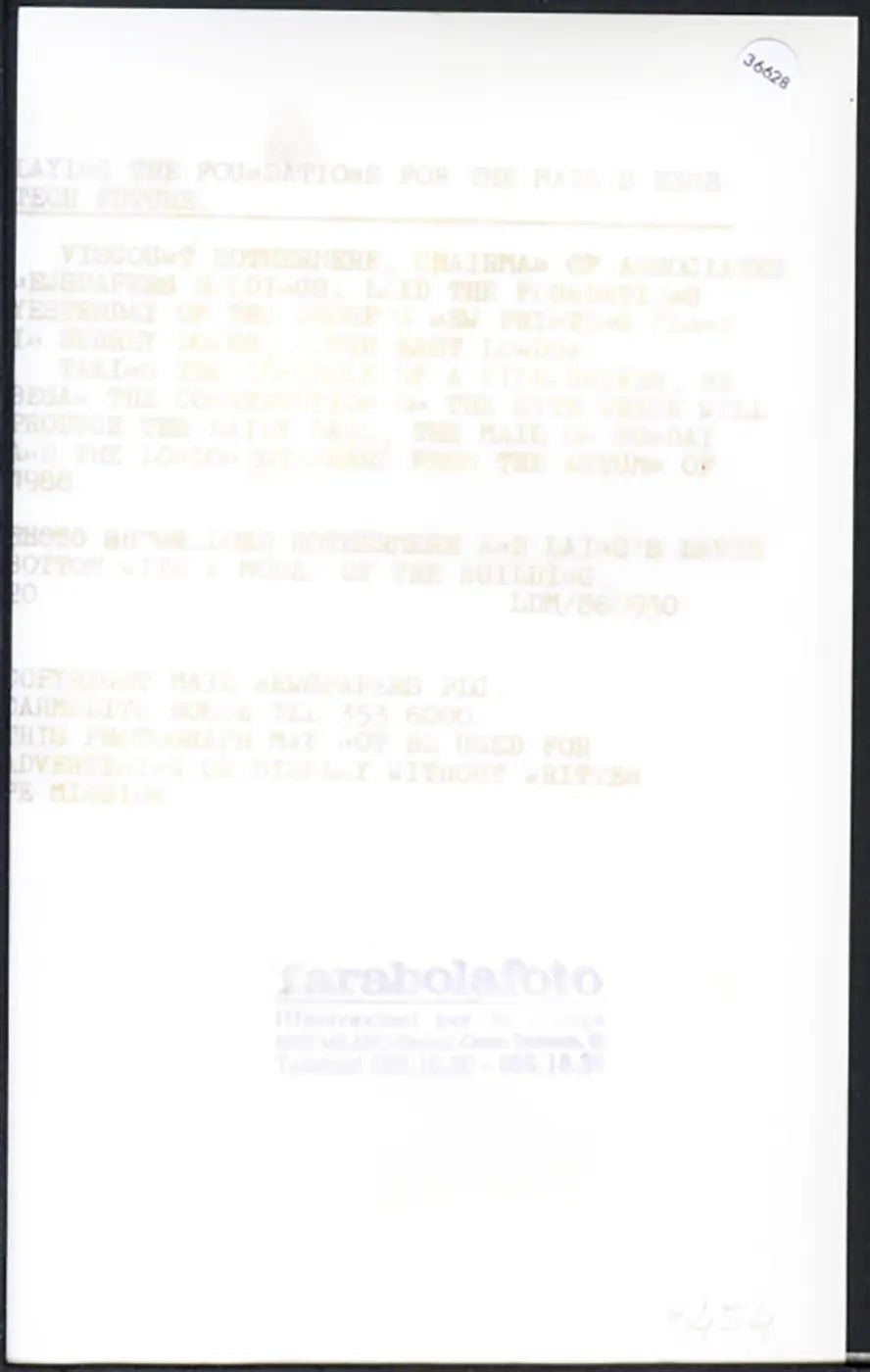 Lord Rothermere Daily Mail 1986 Ft 36628 - Stampa 20x15 cm - Farabola Stampa ai sali d'argento