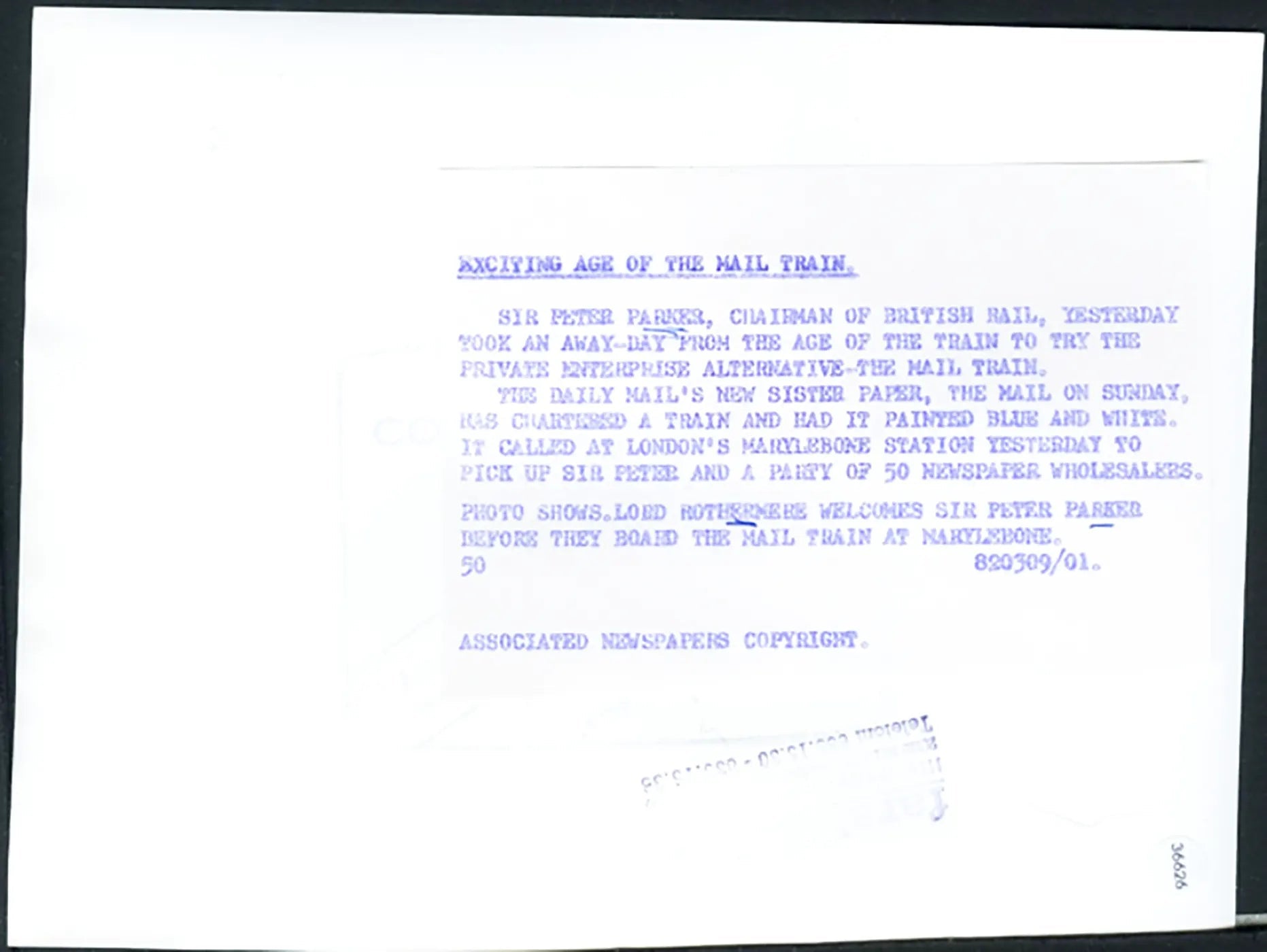 Lord Rothermere e sir Peter Parker 1982 Ft 36626 - Stampa 20x15 cm - Farabola Stampa ai sali d'argento
