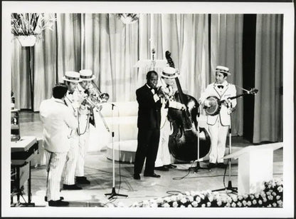 Louis Armstrong Sanremo 1968 Ft 35594 - Stampa 24x18 cm - Farabola Stampa ai sali d'argento (anni 90)