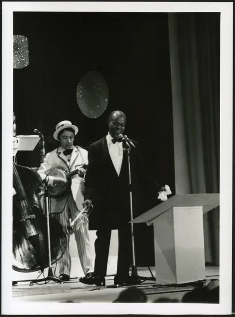 Louis Armstrong Sanremo 1968 Ft 35603 - Stampa 24x18 cm - Farabola Stampa ai sali d'argento (anni 90)